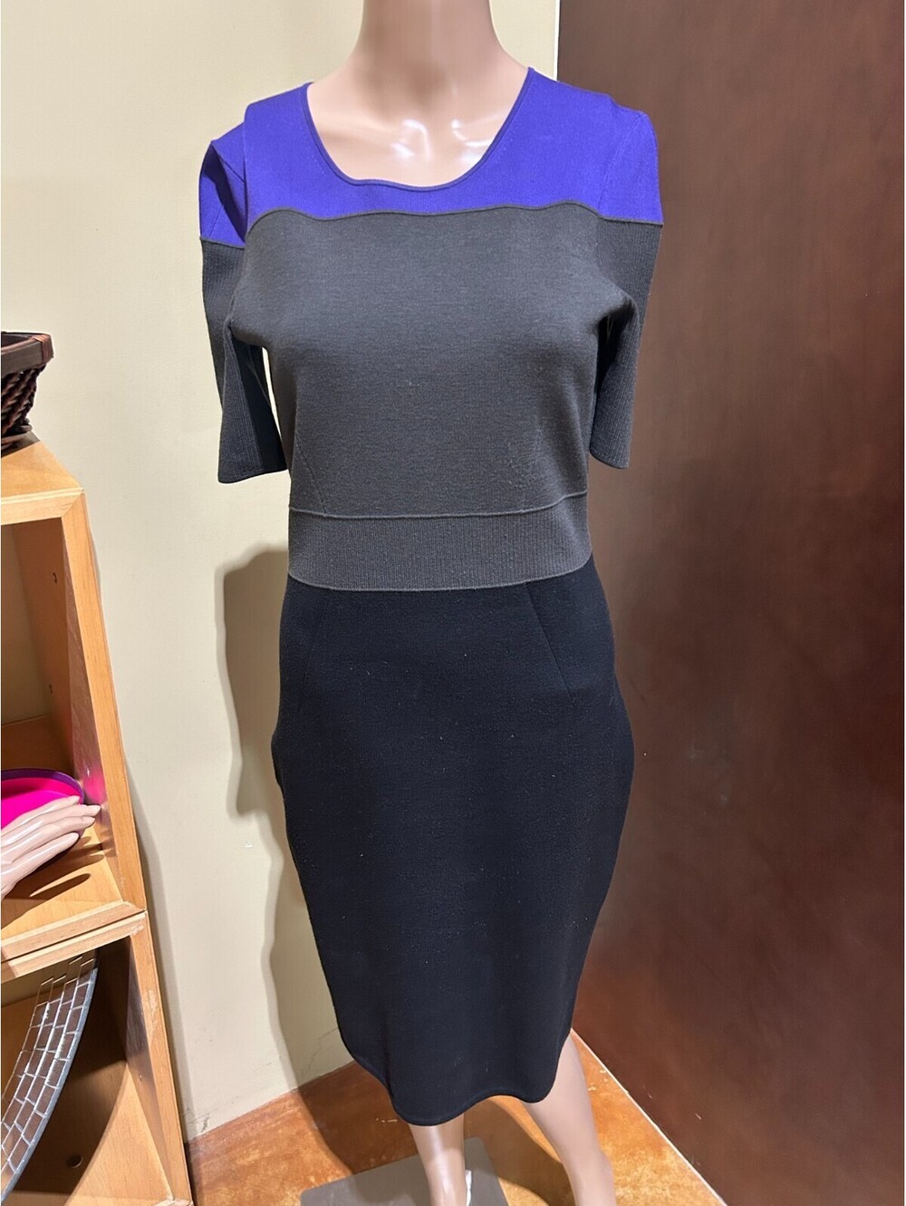 Narciso Rodriguez Color block Knitted Sheath Dress Size IT 44/ US 8/ Uk 12
